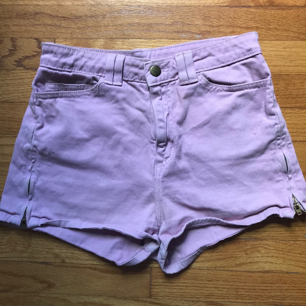 American Apparel High-Waisted Side Zip Shorts